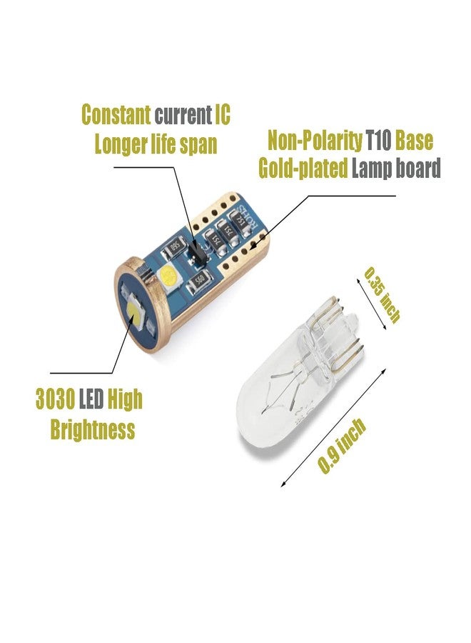 iBrightstar مصابيح iBrightstar LED فائقة السطوع من نوع T10 168 194 لإضاءة السقف الداخلية للسيارة، وإضاءة الخرائط، وإضاءة الأبواب، وإضاءة لوحة الترخيص، لون أبيض دافئ (4500 كلفن). - Image 2